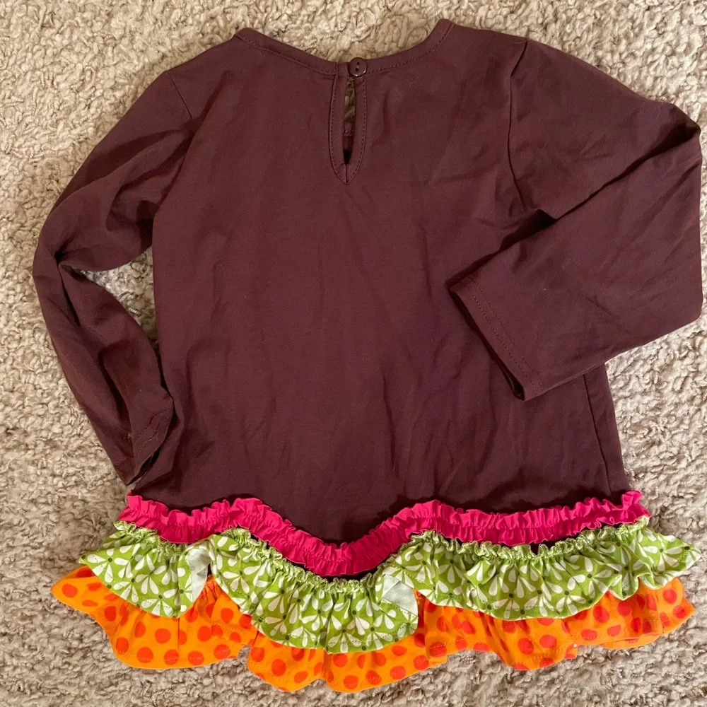 Rare Editions, Fall 2 piece outfit with Turkey design, Size 24 months - Picture 2 of 5